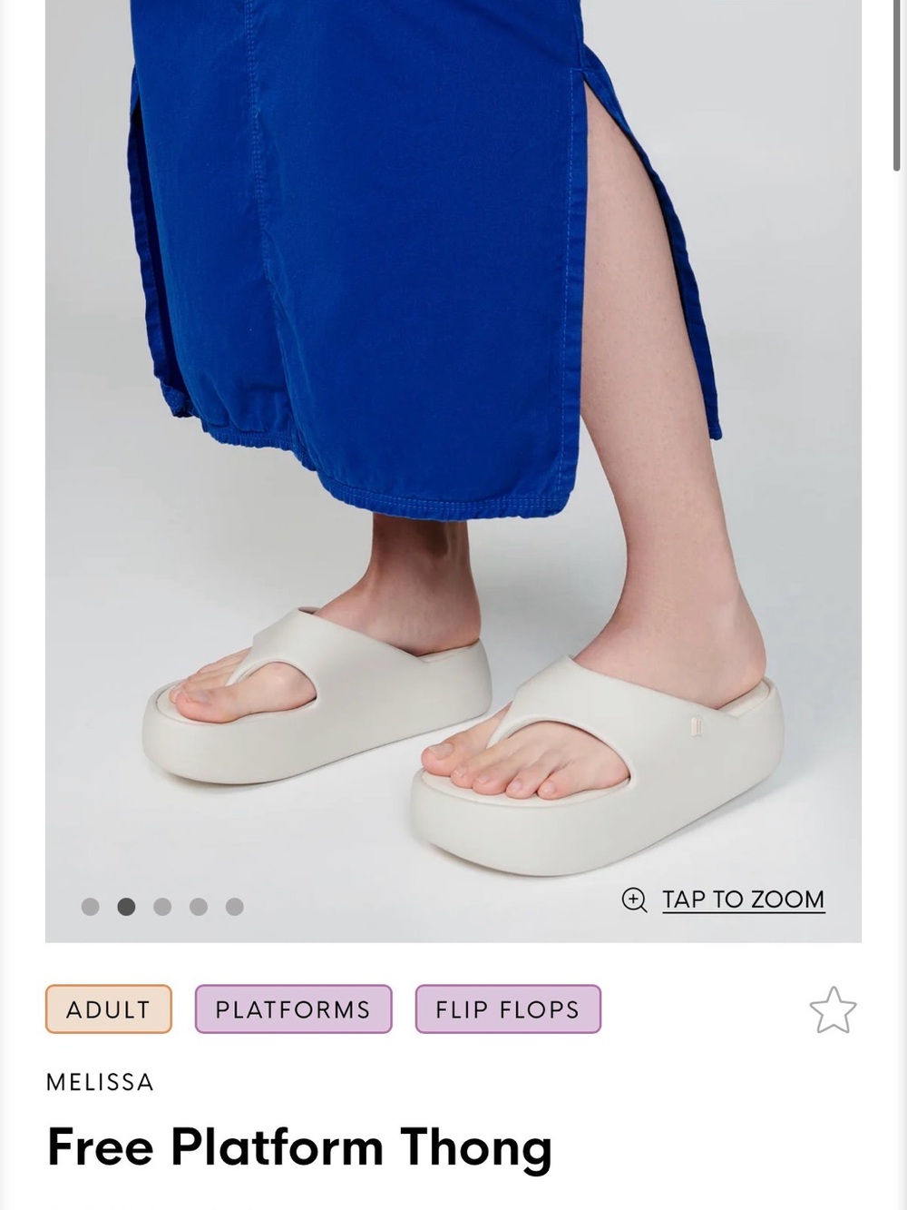 Melissa Free Platform Thong Sandals in Off-White